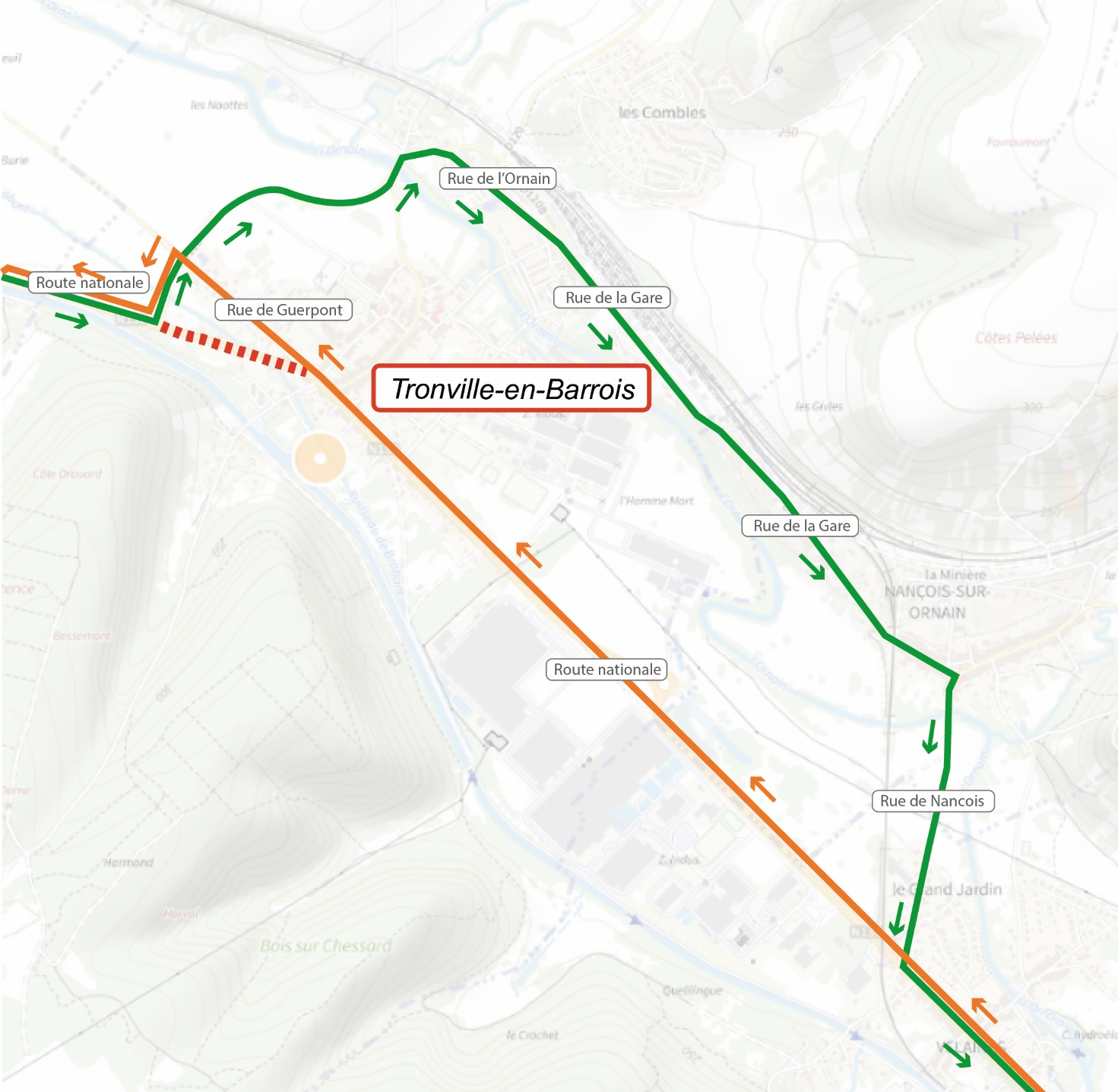 Plan des déviations